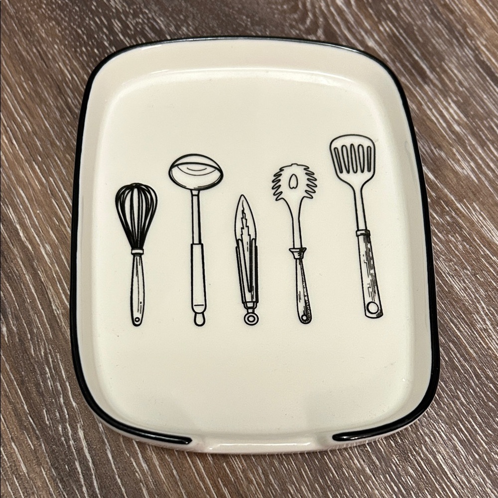 💜Ceramic Spoon Rest for Stove Top, White Cute Spoon Holder for Kitchen Cou...